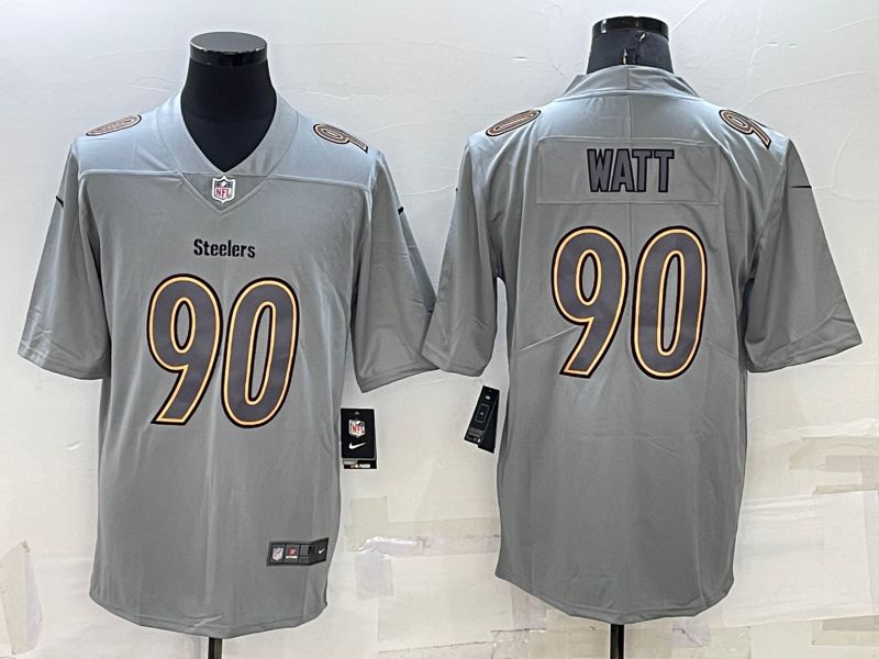 Men Pittsburgh Steelers #90 Watt Grey 2022 Nike Limited Vapor Untouchable NFL Jersey